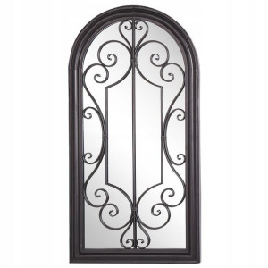 Metalowe Lustro Ścienne Okno 50 X 98 Cm Czarne Cam