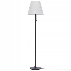 Lampa Podłogowa Metalowa Czarno-biała Torysa Lumar