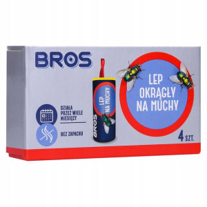 Bros 4x Lep Taśma Lepna Na Muchy W Rolce Mucholep