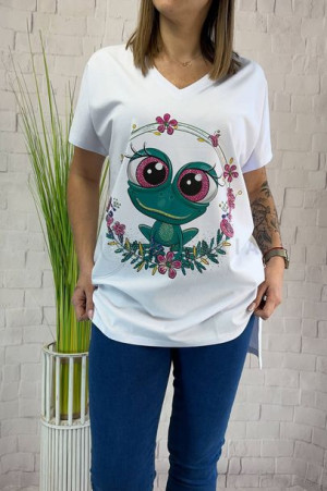 Bluzka Bawełniana T-shirt Plus Size Wawa Biała Uni