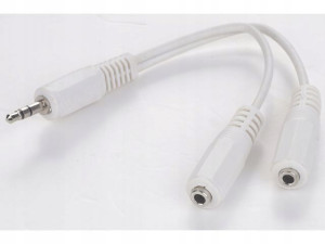 Kabel Audio Jack męski na 2x żeński mini Jack 0.1m
