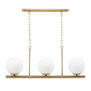 Lampa wisząca 3 szklane kule XL złota