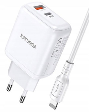 Kaku Ładowarka Sieciowa Usb-c Usb 30w + Lightning