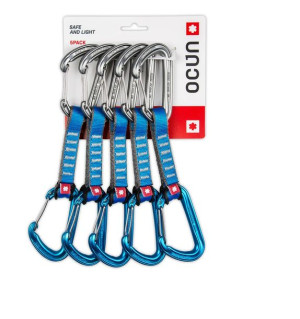 Ekspres wspinaczkowy Hawk QD wire PAD 16, 10 cm 5-pack - blue Ocun
