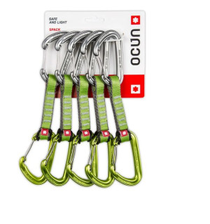 Ekspres wspinaczkowy Hawk QD wire PAD 16, 10 cm 5-pack - green Ocun