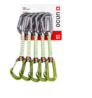 Ekspres wspinaczkowy Hawk QD Combi DYN 11 10cm 5-pack - green Ocun