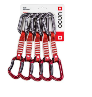 Ekspres wspinaczkowy Hawk QD Zoom PA 15/22 12 cm 5-pack - red Ocun
