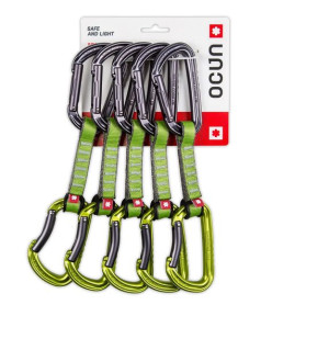 Ekspres wspinaczkowy Falcon QD PAD 16mm 10 cm 5-pack - green Ocun