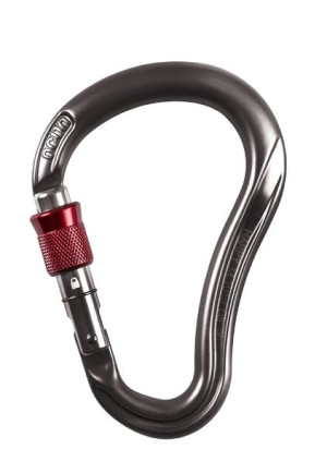 Karabinek zatrzaśnik karabińczyk Ocun HARPY HMS SCREW anthracite/red