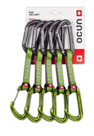 Zestaw ekspresów wspinaczkowych Ocun HAWK QD COMBI PAD 16 green