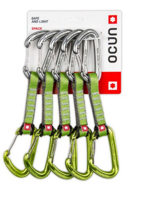 Zestaw ekspresów wspinaczkowych Ocun HAWK QD WIRE PAD 16 green