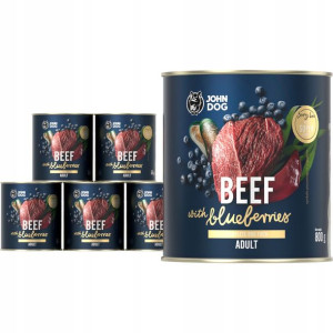 John Dog BERRY ADULT WOŁOWINA z borówkami 6x800g