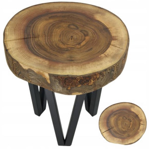 Stolik drewniany 38x35cm orzech pomocniczy kawowy