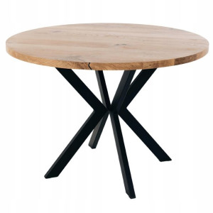 Stol okrągły 90cm loft drewniany dąb do kuchni