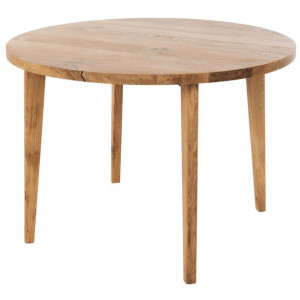 Stol okrągły drewniany dąb mat do kuchni 90 cm