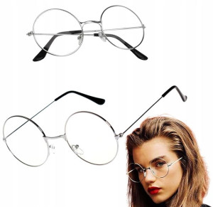 Okrągłe Zerówki LENONKI okulary szkła KUJONKI