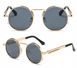 Okulary Lenonki złote przeciwsłoneczne unisex