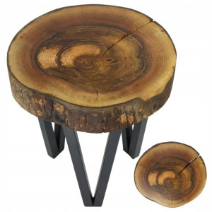 Stolik loft drewniany mały orzech 40 cm