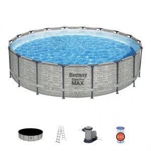 Basen stelażowy Steel Pro MAX 549x122 Imitacja Kamienia 18FT BESTWAY 5w1