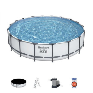 Basen stelażowy Steel Pro MAX 549x122 Szary 18FT BESTWAY 5w1 + Pompa