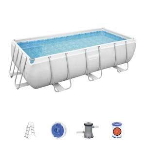 Basen stelażowy Power Steel 404x201x100 Szary 13x6FT BESTWAY 6w1 + Pompa