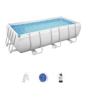 Basen stelażowy Power Steel 404x201x100 Szary 13x6FT BESTWAY 6w1 + Pompa