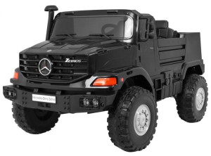 Auto na akumulator Mercedes-Benz Zetros dla dzieci Czarny + 2-osobowy
