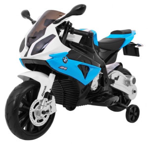 Motor na akumulator BMW S1000 RR dla dzieci Niebieski + Kółeczka pomocnicze