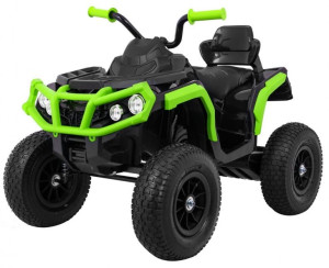 Quad ATV Air na akumulator dla dzieci Czarno-zielony + Koła pompowane