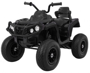 Quad ATV Air na akumulator dla dzieci Czarny + Koła pompowane + Radio MP3