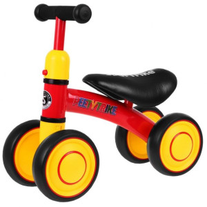 Pierwszy Rowerek biegowy PettyTrike dla dzieci Czerwony 4-kołowy Jeździk
