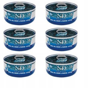 FARMINA ND Cat Ocean Kitten Tuna Cod Pumpkin 6x70g