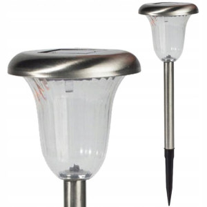 Lampa solarna wbijana ogrodowa LED 41cm stal