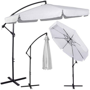 Parasol ogrodowy składany 350 cm na wysięgniku duży na balkon szary