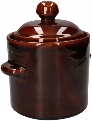 Garnek Beczka Hermetyczna Kamionkowa+pokrywa 1,8l
