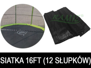 Siatka ochronna SkyRamiz Czarny do trampoliny ogrodowej 487cm/16FT 12tuneli