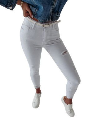 Spodnie jeansowe damskie OLAVOGA BARIA 252 białe - XL