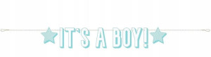 Baner Baby Shower It's a Boy! niebieski Godan