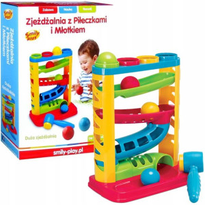 Zjeżdżalnia z piłeczkami i młotkiem Smily Play