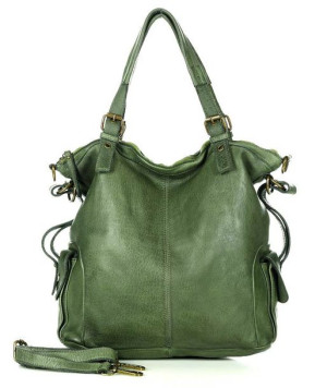 MARCO MAZZINI Miejska torba skórzana z regulowaną rączką old leather handma