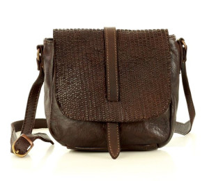 Marco Mazzini Torebka listonoszka saddle bag genuine leather brąz caffe