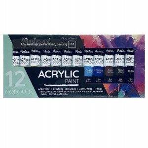 Farby Akrylowe 12x12ml Zestaw Farba Akrylowa Akryl