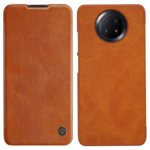 Nillkin Qin skórzana kabura etui Xiaomi Redmi Note 9T 5G brązowy