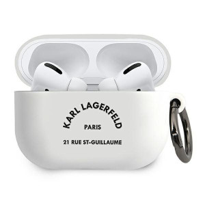 Karl Lagerfeld KLACAPSILRSGWH AirPods Pro cover biały/white Silicone RSG