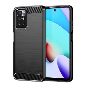 Carbon Case elastyczne etui pokrowiec Xiaomi Redmi 10 czarny