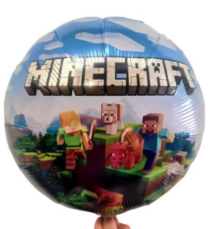 Balon Foliowy Minecraft Okrągły Duży Średnica 45cm
