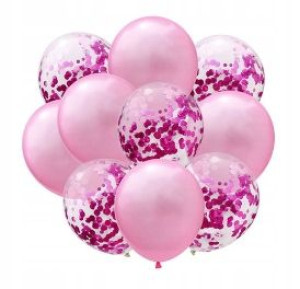 Zestaw Balonów Balony Z Konfetti Urodziny 10 Szt
