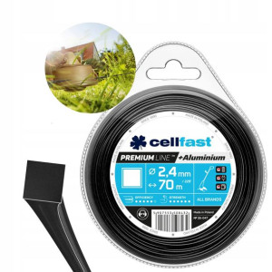 Żyłka Tnąca Podkaszarki Kwadrat 2,4mm 70m Cellfast