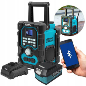 Dedra Radio Budowlane 18v Dab+/fm Bluetooth + 5ah