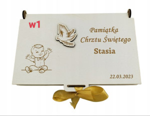Pudełko Drewniane Na Pieniądze Chrzest Święty